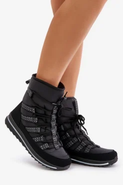 Outlet Boto Śniegowce Damskie Progress PROGJ-20-02 Czarne