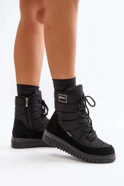 Hot Boto Śniegowce Damskie Progress PROGJ-24-157 Czarne