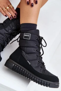 Hot Boto Śniegowce Damskie Progress PROGJ-24-157 Czarne