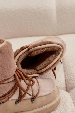 Hot D.Franklin Śniegowce Damskie Z Futerkiem DFSH370012 Beżowe Beżowy