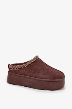 Boto Śniegowce Damskie*Śniegowce Damskie Z Ozdobnym Haftem Czekoladowe Jenira Brązowy