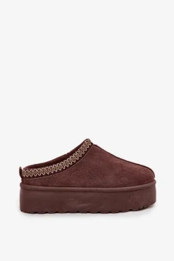 Boto Śniegowce Damskie*Śniegowce Damskie Z Ozdobnym Haftem Czekoladowe Jenira Brązowy