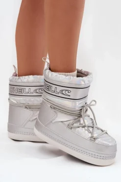 Clearance O'Neill Śniegowce Damskie Z Wiązaniem LISA WOMEN HIGH 90253012.99S Srebrne Srebrny