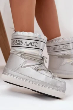 Clearance O'Neill Śniegowce Damskie Z Wiązaniem LISA WOMEN HIGH 90253012.99S Srebrne Srebrny