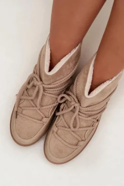 Online Boto Śniegowce Damskie Z Wiązaniem Beżowe Rebekah