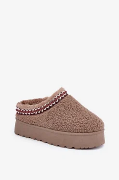 Boto Śniegowce Damskie|Kapcie Klasyczne*Śniegowce Kapcie Na Platformie Z Futerkiem Typu Baranek Brązowe Ovirissa