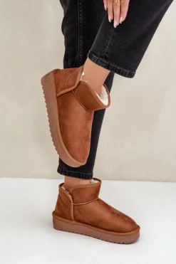 D.Franklin Śniegowce Damskie*Śniegowce Na Platformie Damskie DFSH370010 Brązowe Brązowy