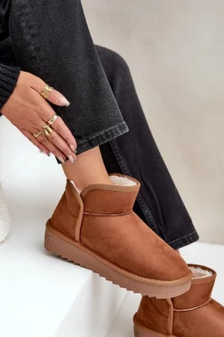 D.Franklin Śniegowce Damskie*Śniegowce Na Platformie Damskie DFSH370010 Brązowe Brązowy