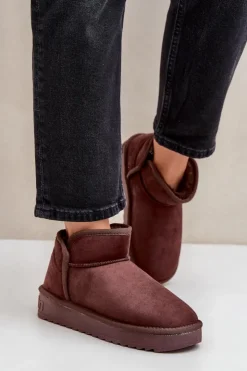 Damskie D.Franklin Śniegowce Na Platformie Damskie DFSH370010 Czekoladowe