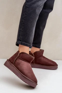 Damskie D.Franklin Śniegowce Na Platformie Damskie DFSH370010 Czekoladowe