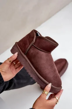 Damskie D.Franklin Śniegowce Na Platformie Damskie DFSH370010 Czekoladowe