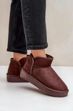 Damskie D.Franklin Śniegowce Na Platformie Damskie DFSH370010 Czekoladowe