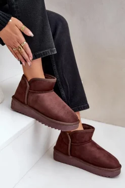 Damskie D.Franklin Śniegowce Na Platformie Damskie DFSH370010 Czekoladowe