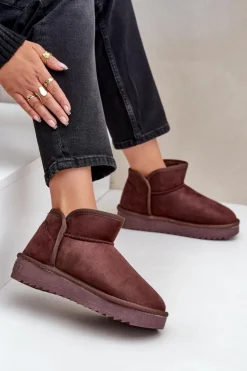 Damskie D.Franklin Śniegowce Na Platformie Damskie DFSH370010 Czekoladowe