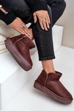 Damskie D.Franklin Śniegowce Na Platformie Damskie DFSH370010 Czekoladowe