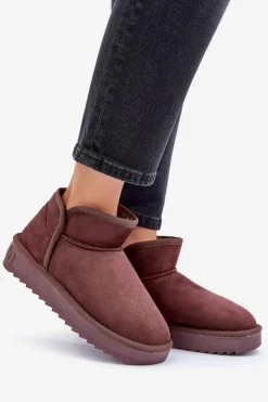 Damskie D.Franklin Śniegowce Na Platformie Damskie DFSH370010 Czekoladowe