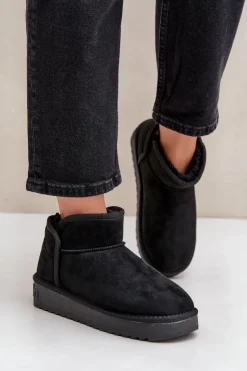 D.Franklin Śniegowce Damskie*Śniegowce Na Platformie Damskie DFSH370010 Czarne Czarny