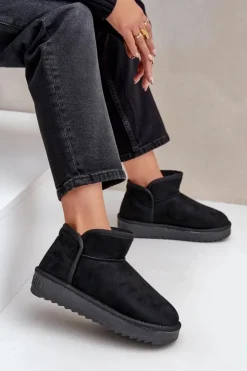 D.Franklin Śniegowce Damskie*Śniegowce Na Platformie Damskie DFSH370010 Czarne Czarny