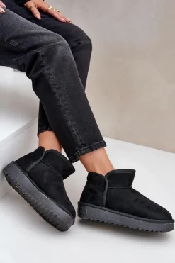 D.Franklin Śniegowce Damskie*Śniegowce Na Platformie Damskie DFSH370010 Czarne Czarny