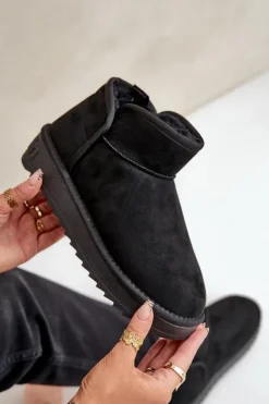 D.Franklin Śniegowce Damskie*Śniegowce Na Platformie Damskie DFSH370010 Czarne Czarny