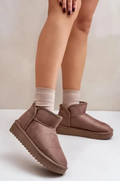 D.Franklin Śniegowce Damskie*Śniegowce Na Platformie Damskie DFSH370010 Taupe Beżowy