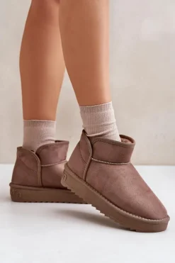 D.Franklin Śniegowce Damskie*Śniegowce Na Platformie Damskie DFSH370010 Taupe Beżowy