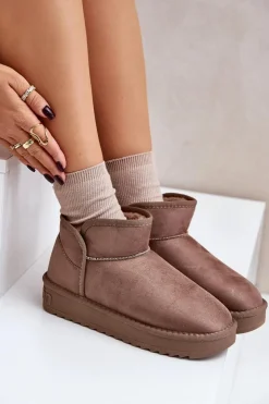 D.Franklin Śniegowce Damskie*Śniegowce Na Platformie Damskie DFSH370010 Taupe Beżowy