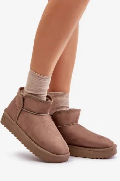 D.Franklin Śniegowce Damskie*Śniegowce Na Platformie Damskie DFSH370010 Taupe Beżowy