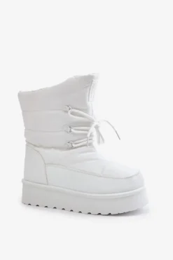 Damskie Big Star Shoes Śniegowce Na Platformie Na Zamek Big Star OO274886 Białe