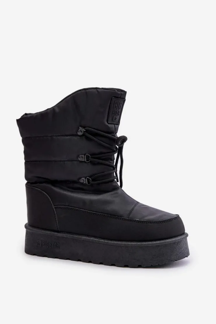 Big Star Shoes Śniegowce Damskie*Śniegowce Na Platformie Na Zamek Big Star OO274884 Czarne Czarny
