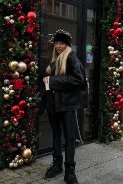 D.Franklin Śniegowce Na Platformie Wegańskie DFSH370004 Czarne Czarny