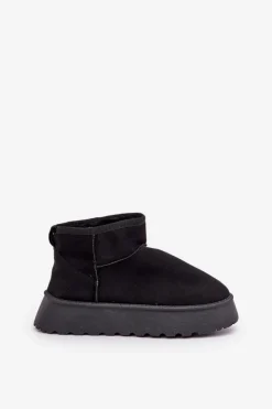 New Boto Śniegowce Na Platformie Z Eko Zamszu Czarne Vlivana