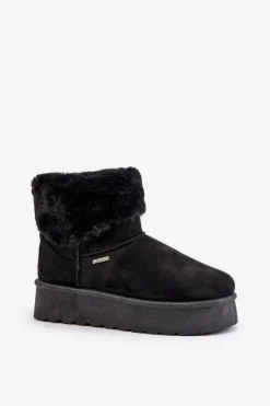 Big Star Shoes Śniegowce Damskie*Śniegowce Na Platformie Z Futerkiem Big Star OO274A108 Czarne Czarny