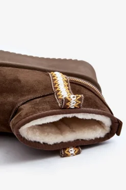 Boto Śniegowce Damskie*Śniegowce Na Platformie Ze Wzorem Ciemnozielone Udra Zielony