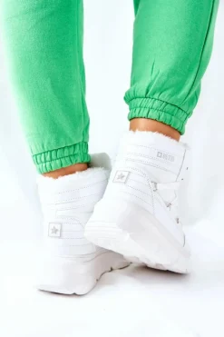 Damskie Big Star Shoes Śniegowce Ocieplane Big Star II274463 Białe