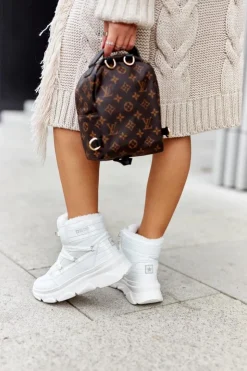 Damskie Big Star Shoes Śniegowce Ocieplane Big Star II274463 Białe