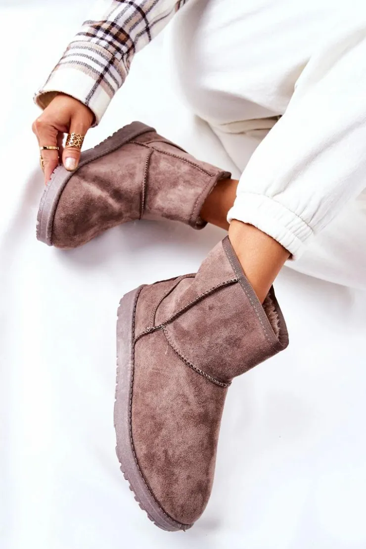 Evento Śniegowce Damskie*Śniegowce Ocieplane Futerkiem Brązowe Vicandi