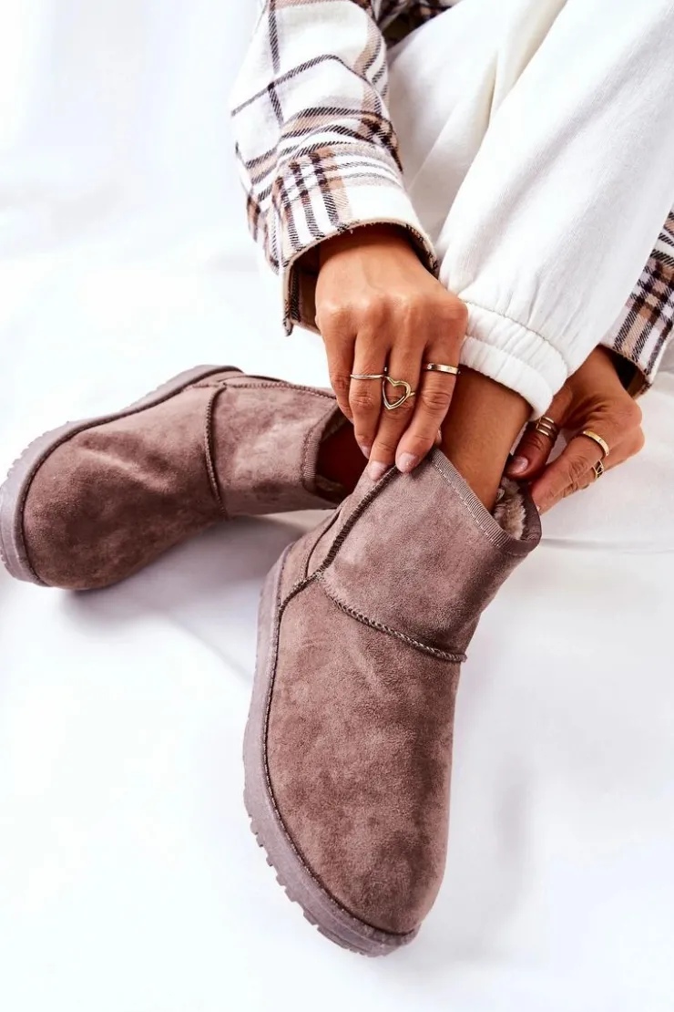 Evento Śniegowce Damskie*Śniegowce Ocieplane Futerkiem Brązowe Vicandi