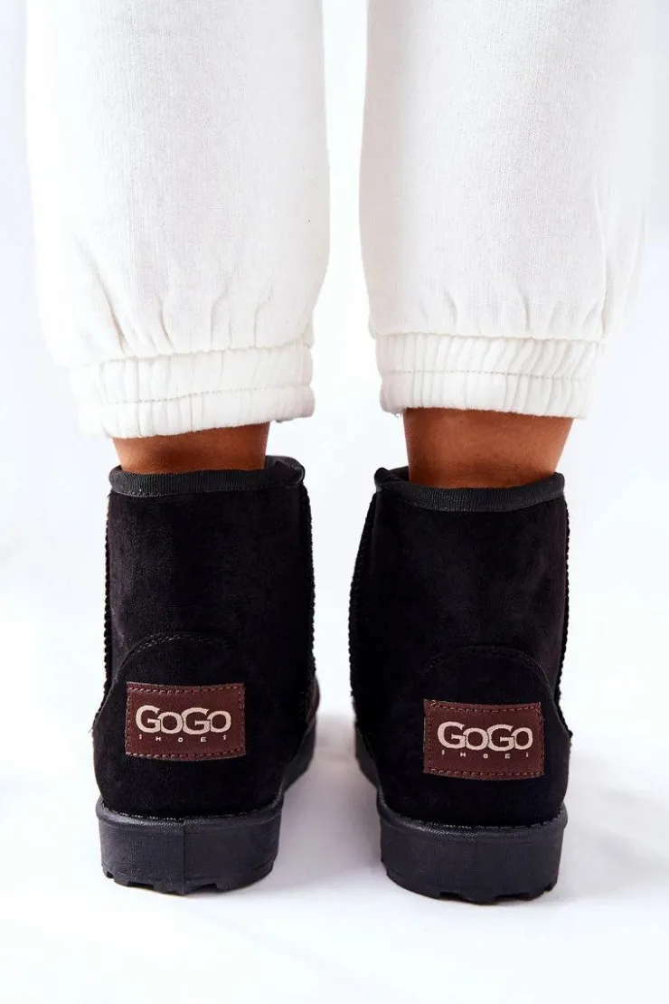 Hot Evento Śniegowce Ocieplane Futerkiem Czarne Vicandi Czarny