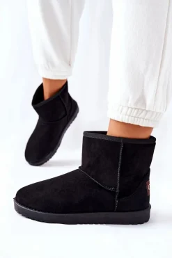 Hot Evento Śniegowce Ocieplane Futerkiem Czarne Vicandi Czarny