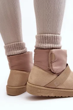 Sale Big Star Shoes Śniegowce Ocieplane Na Platformie Beżowe Big Star MM274152 Beżowy