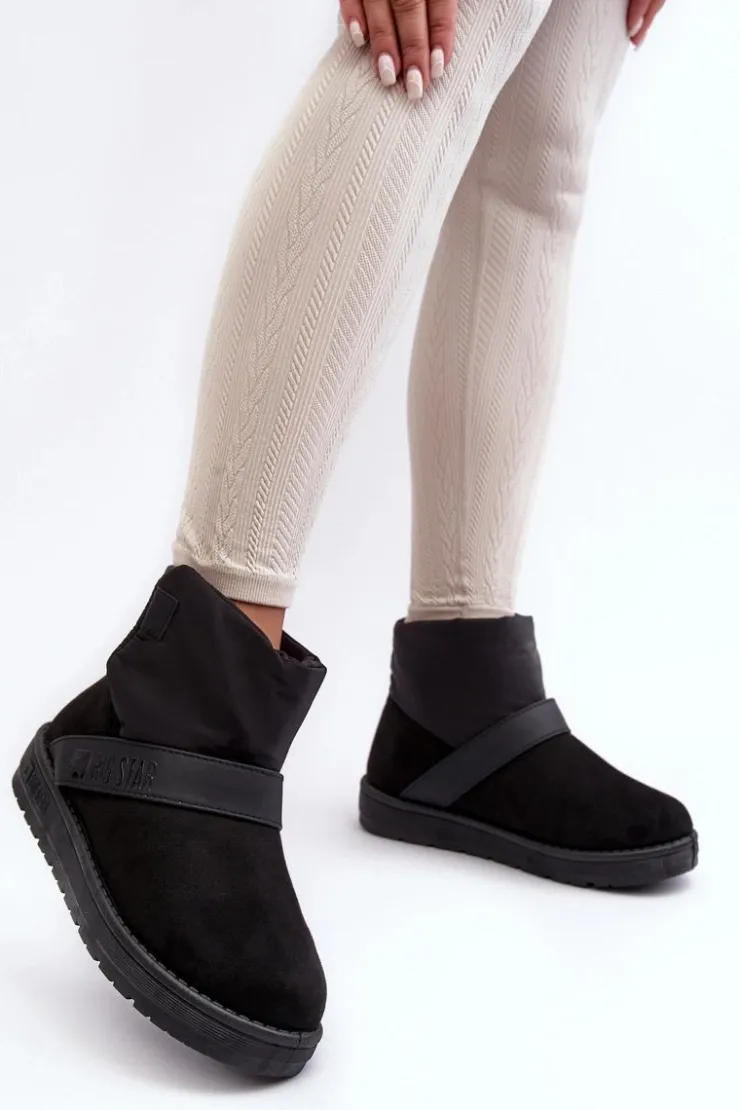 Damskie Big Star Shoes Śniegowce Ocieplane Na Platformie Czarne Big Star MM274151