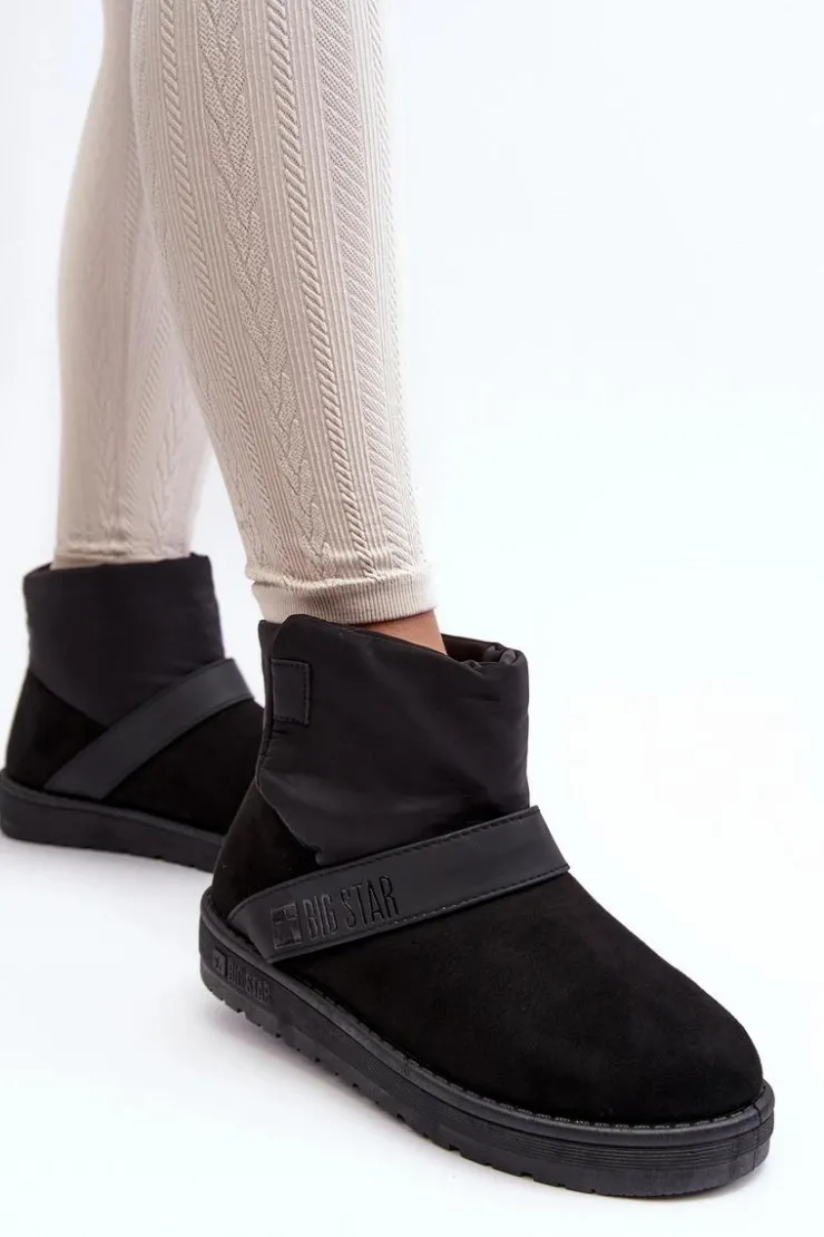 Damskie Big Star Shoes Śniegowce Ocieplane Na Platformie Czarne Big Star MM274151