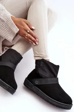 Damskie Big Star Shoes Śniegowce Ocieplane Na Platformie Czarne Big Star MM274151