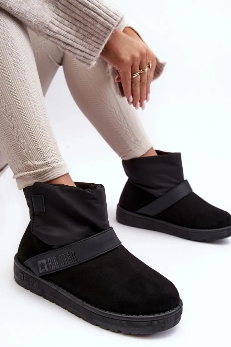 Damskie Big Star Shoes Śniegowce Ocieplane Na Platformie Czarne Big Star MM274151