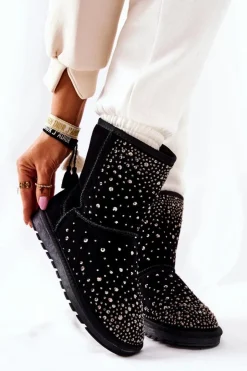 Best Boto Śniegowce Ocieplane Z Dżetami Czarne Mariella