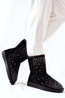 Best Boto Śniegowce Ocieplane Z Dżetami Czarne Mariella