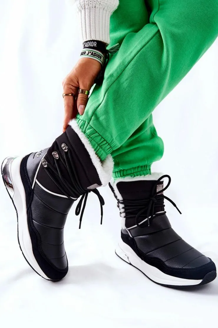 Clearance Big Star Shoes Śniegowce Wiązane Big Star II274279 Czarne