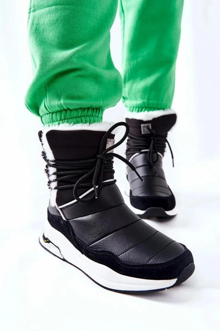 Clearance Big Star Shoes Śniegowce Wiązane Big Star II274279 Czarne