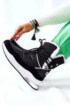 Clearance Big Star Shoes Śniegowce Wiązane Big Star II274279 Czarne